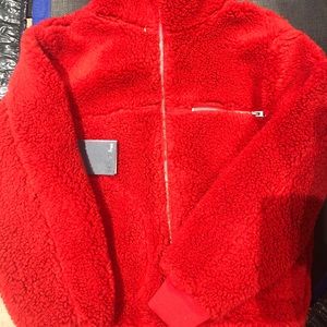 Red Plush vegan Sherpa